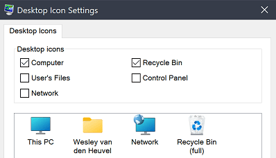 desktop icon settings